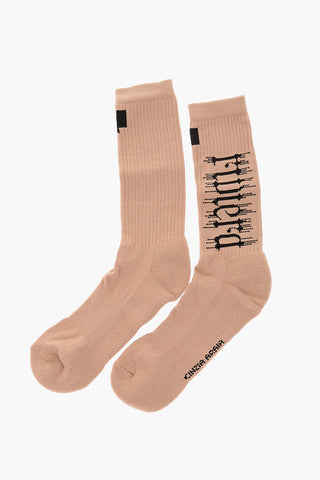 Ribbed Embroidered Socks