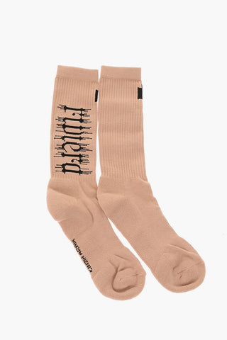 Ribbed Embroidered Socks