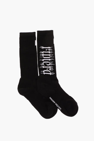 Ribbed Embroidered Socks