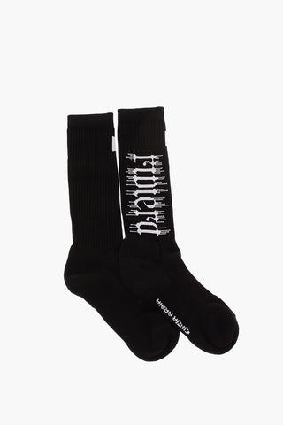 Ribbed Embroidered Socks