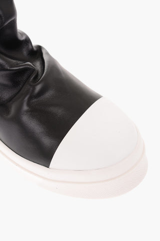 Sneakers Alte in Pelle con Chiusura Zip