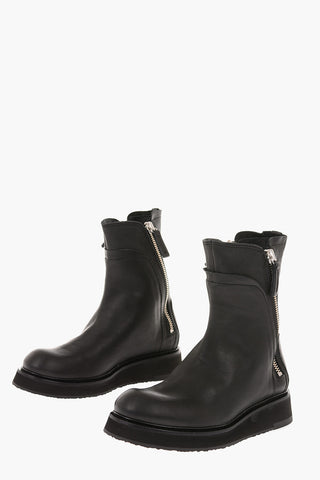 Coated Leather Side Zipped BEREK Ankle Boots