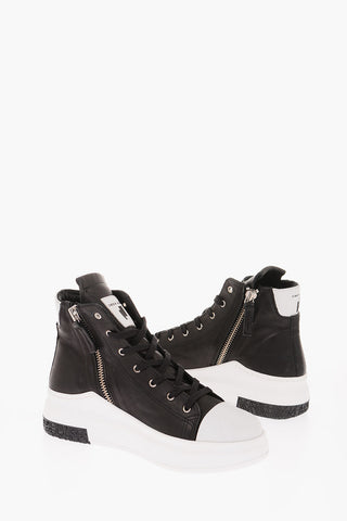 Leather Platform Sole High Sneakers