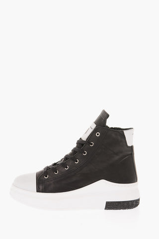 Leather Platform Sole High Sneakers