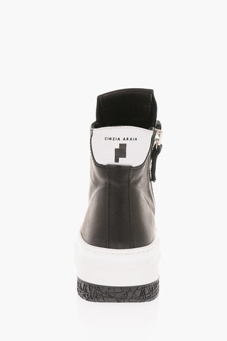 Leather Platform Sole High Sneakers