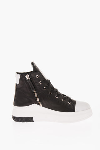 Leather Platform Sole High Sneakers