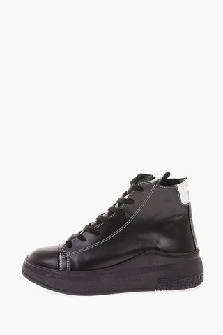 Leather Side Zipped High Sneakers