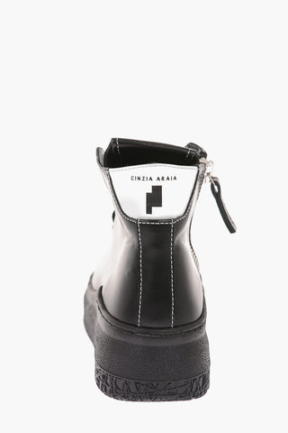 Leather Side Zipped High Sneakers
