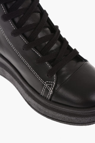 Leather Side Zipped High Sneakers