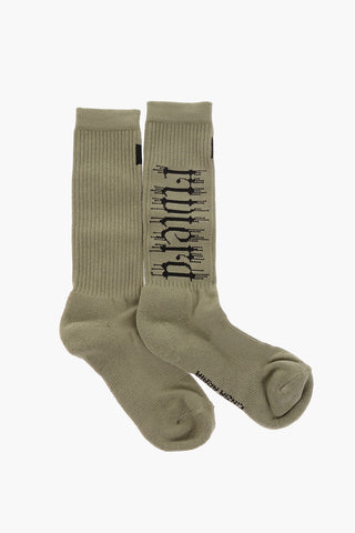 Ribbed Embroidered Socks