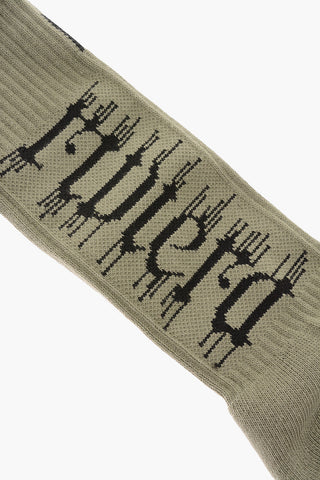 Ribbed Embroidered Socks
