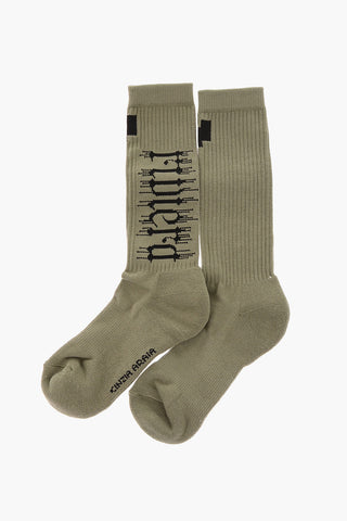 Ribbed Embroidered Socks