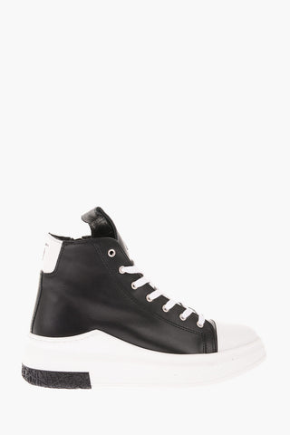 Side Zipped Laced High Sneakers