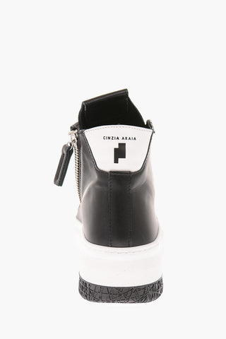 Side Zipped Laced High Sneakers