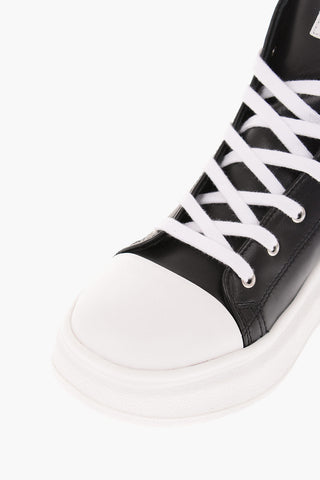 Side Zipped Laced High Sneakers