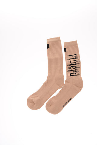 Ribbed Embroidered Socks