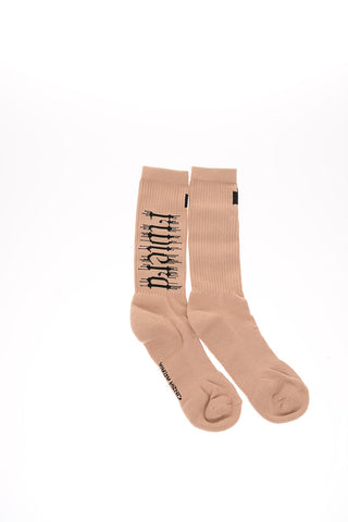 Ribbed Embroidered Socks