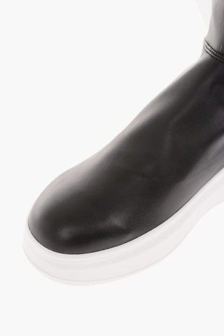 Leather Contrast Sole Over the Knee Sneakers
