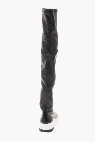 Leather Contrast Sole Over the Knee Sneakers