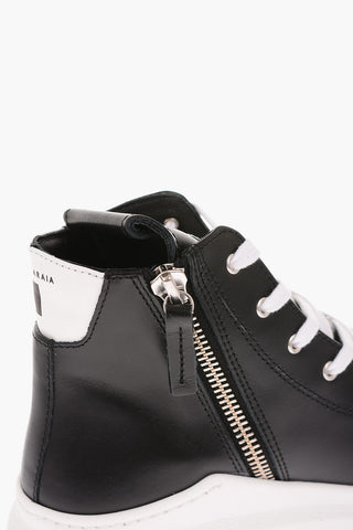 Leather Platform Sole High Sneakers