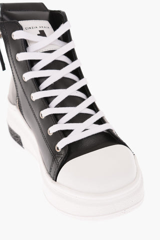 Leather Platform Sole High Sneakers