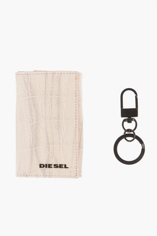 Leather Key Holder with Crocodile Print