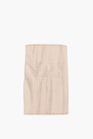 Leather Key Holder with Crocodile Print