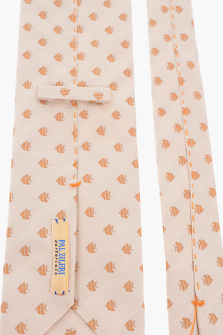 Fish Embroidered Traditional Tie