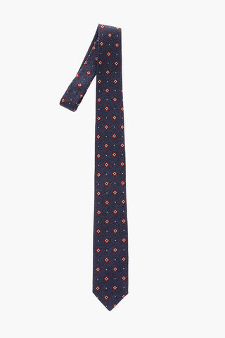 CC COLLECTION Embroidered Blend Silk Crochet Tie