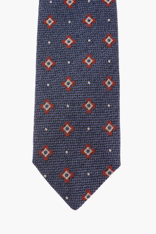 CC COLLECTION Embroidered Blend Silk Crochet Tie