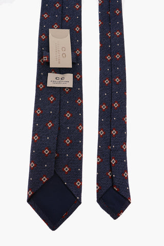CC COLLECTION Embroidered Blend Silk Crochet Tie
