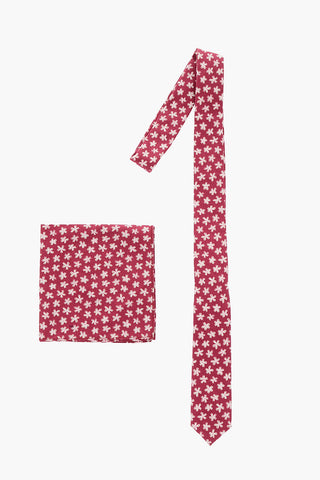 CC COLLECTION Cravatta in Cotone Floreale con Pochette