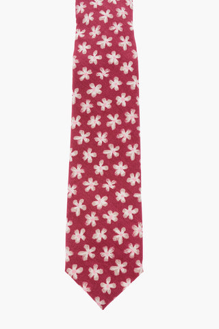 CC COLLECTION Cravatta in Cotone Floreale con Pochette