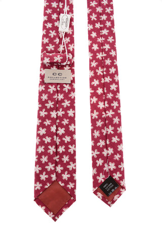CC COLLECTION Cravatta in Cotone Floreale con Pochette