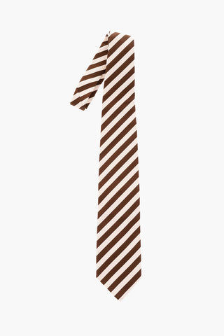 Linen And Silk Diagonal Striped Tie