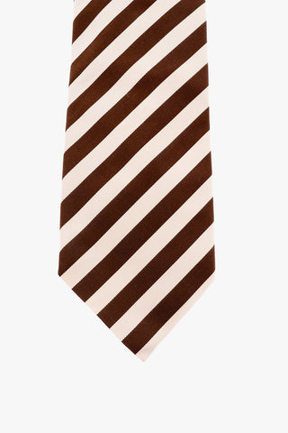 Linen And Silk Diagonal Striped Tie
