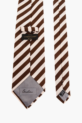 Linen And Silk Diagonal Striped Tie