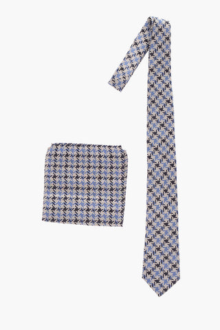 CC CORNELIANI Pocket Square Embroidered Narrow Tie 