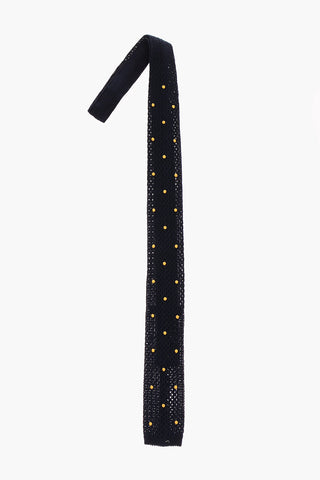 Cravatta Tricot con Pois Ricamati