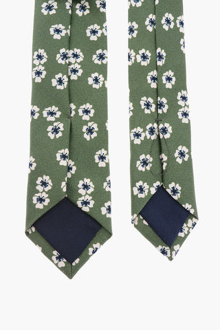 CC COLLECTION Cravatta Narrow in Seta Floreale con Pochette