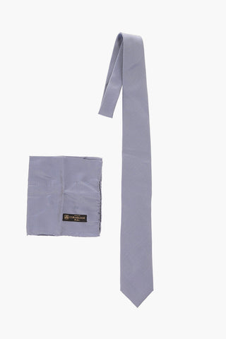 Silk Pin Check Pocket Square Tie 