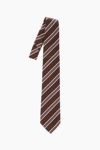 Cravatta Regimental Striped in Seta Ricamata