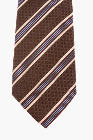 Cravatta Regimental Striped in Seta Ricamata