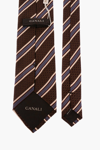 Cravatta Regimental Striped in Seta Ricamata
