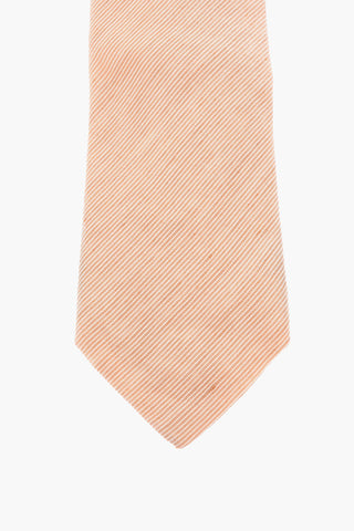 Linen Mini Diagonal Striped Tie