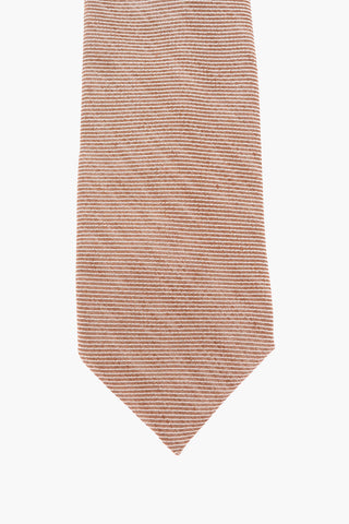 Mini Striped Linen Narrow Tie 