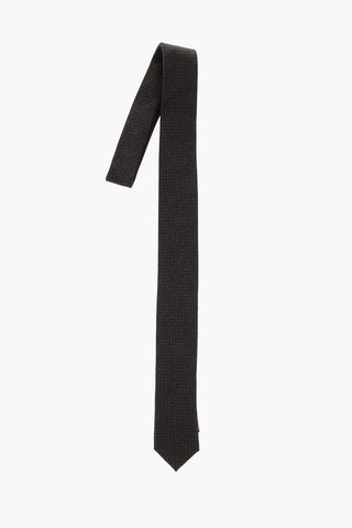 Embroidered Silk Slim Tie