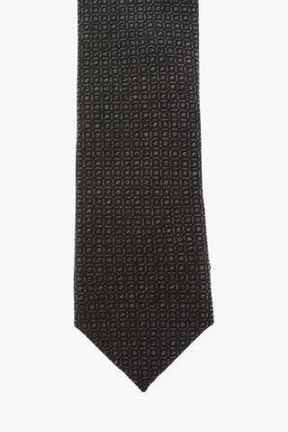 Embroidered Silk Slim Tie