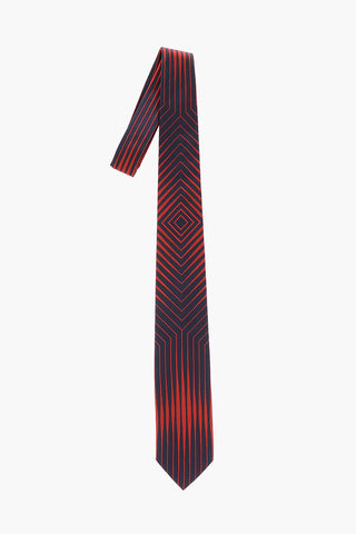 Geometrical Printed Silk Narrow Tie