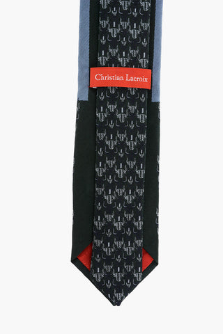 Embroidered Silk Narrow Tie 